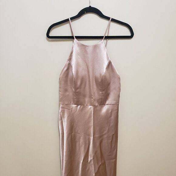 Jenny Yoo Collection Womens Maxi Wedding Dres Santin Pink Bridesmaid  Size 6 - Picture 3 of 8